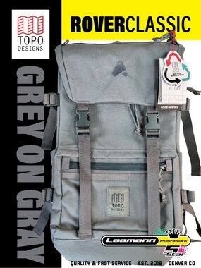 TOPO DESIGN®  |  20L ROVER™ BACKPACK |  GRAY ON GRAY  |  NEW W/ TAGS  |